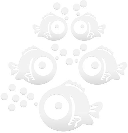 BESPORTBLE Wandtattoo Badezimmer Wasserfest: Wandaufkleber Spiegel 3D Acryl Wandaufkleber Fisch Und Blasen Spiegel Aufkleber Wandtattoos für Schlafzimmer Wohnzimmer Badezimmer Dekoration (Silber)