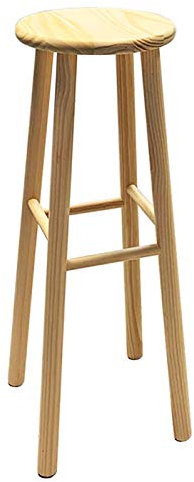 Acan Tradineur - Taburete clásico Alto para Cocina, Taburete de Madera Natural Redondo, Taburete Madera Maciza 70 x 26 cm.