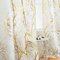Fmfunctex White Gold Semi Sheer Curtains for Bedroom 90 Drop Voile Curtain for Living Room Branch Foil Eyelet Curtains Linen Textured Light Filtering Window Curtain Drapes for Dining Room 2 Panels