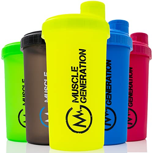 Musclegeneration Shaker à protéines 700 ml [Nouveau 2022] - Bouchon à visser - Shaker à protéines - Shaker à protéines - Shaker à protéines - Shaker à protéines - Shaker à protéines - Jaune fluo