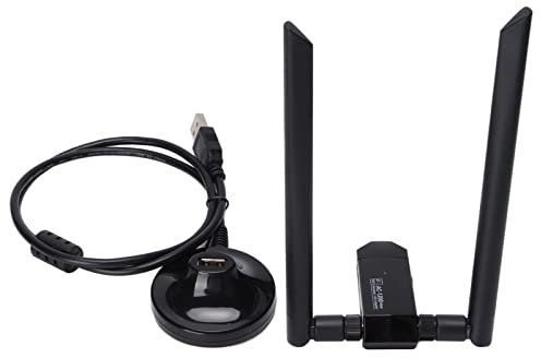 Adattatore WiFi USB 3.0, Adattatore di Rete Wireless per PC Desktop, Dongle Wi-Fi Dual Band 2.4G/5G MU-Mimo 1200Mbps con Doppia Esterna Compatibile con