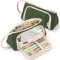 ONCCI Federmäppchen Mädchen Mäppchen Federtaschen Große Kapazität Teenager Etui Stifte Pencil Case für Schule & Büro (Creme-dunkle Grün)