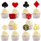 30 Stück Casino Tortendeko Geburtstag Glitter Casino Cupcake Toppers Poker Herz Glücksspiel Muffin Dekoration Las Vegas Casino Nacht Thema Party Casino Nacht Geburtstag Kuchendeko Zubehör