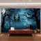 Benutzerdefinierte Horror Fototapete Kürbis Lampe Tapete Dunkel Wandbild Home Decor Kinderzimmer Festlich 350Cm(W)×245Cm(H)
