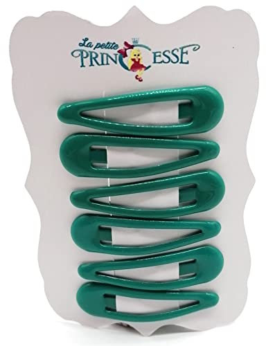 6 PCS Green Paroot Hair clips for School Girls Hair Clips Snap Bendy Side Metal Clip x6 (Green Paroot)