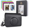 HIYQIN Mini Evo Camera Case with Photo Album/Accessories - Protective Leather Case Compatible with Fujifilm Instax Mini Evo Instant Camera - Black+Black