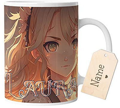timalo® Coole Gaming Tasse personalisiert mit Namen | Kaffeetasse Geschenk für Gamer Becher | Manga Anime Mädchen | mug-gamer-66