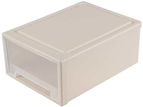 Obstnny 1 Pack 17.5 Qt Plastic Desktop Stacking Chest Storage Drawer Box