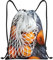 PEIXEN Verstreute orange Früchte Kordelzug Rucksack verstellbar leicht Gym Sackpack Tasche Sport String Bag Unisex, Schwarz , M
