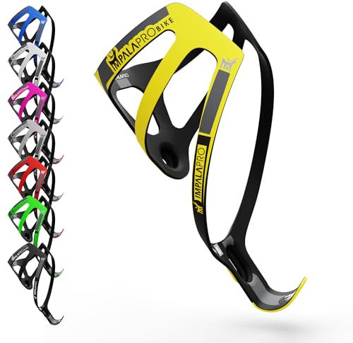 IMPALAPRO Fahrrad Flaschenhalter Carbon 3K Ultralight (18g) – Trinkflaschenhalterung Mountainbike Mit Sicherem Halt Auf Ruppigem Terrain – Flaschenhalter Carbon Rennrad - Flaschenhalter Rad (Gelb)