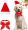 MELLIEX 2 Stück Weihnachten Hundekostüm, Hunde Katzen Weihnachtsmützen und Halsband Weihnachtskostüm Zubehör Set für Haustier