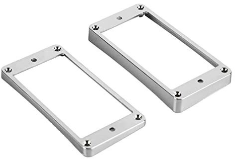 2 Pièces Anneau de Montage de Ramassage Pont Cou Micros Couverture Cadre Remplacement Métal Double Bobine Ramassage Cadre de Couverture de Montage