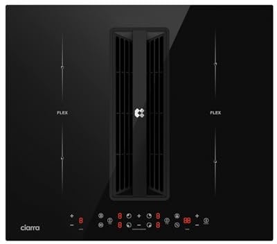 Ciarra One Induction Hob with Extractor Hood-59cm-7000W-9 Power Levels-480m³/h-Exhaust or Recirculation-4 Speeds-Booster-Multiple Filtration-Touch Control-Timer-Child Lock-CBBEH594BBF