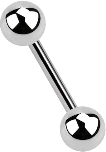 Titan Piercing Barbell, Stab in 1,2 x 6 mm mit zwei 3 mm Titan Kugeln