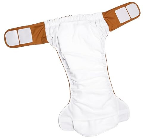 GOOHOCHY Couche Pour Adulte Lavable 4 Couches Respirante Blanche, Sangle Auto-agrippante, Absorbante Et Étanche, Utilisation Pour Patients Incontinence Et Personnes Âgées