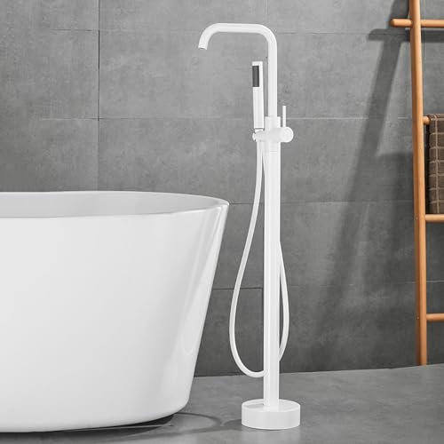 XJTNLB Badewannenarmatur Armatur für Freistehende Badewanne Einhebelmischer Dusche Mischbatterie Armatur Dusche Set 360° Schwenkbar,Weiß,B