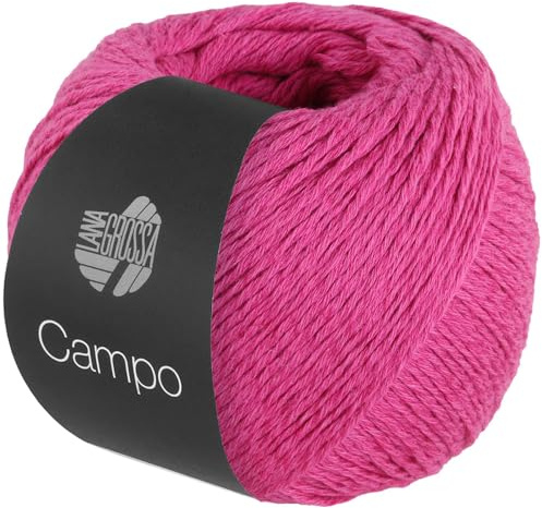 LANA GROSSA Campo | Feines, mehrfach verzwirntes Baumwoll-Mischgarn mit Struktur | Handstrickgarn aus 65% Baumwolle & 25% Viskose & 10% Leinen | 50g Wolle zum Stricken & Häkeln | 165m Garn FB 18