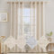 MIULEE Vorhang Gardinen Leinen mit ösen Voile Vorhänge Leinenoptik Gardinen Wohnzimmer Modern Fensterschal Kinderzimmer küchengardinen Schlaufenschal 2er Set 140x300 cm Bräunlich Weiß