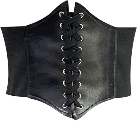 Korsett Damen,Schwarz Taille Piratenkostüm Gürtel,Halloween-Kostüm,Taillengürtel,Corset Belt,Schwarzes Pirat Breit Corsett,Retro Leder Corsage Frauen,Schnürkorsett Catwoman (Kunstleder, Schwarz)