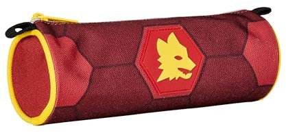 AS Roma SEVEN Portapenne Scuola - A.S. ROMA Calcio - VERSO LA VITTORIA, Giallo Rosso - Astuccio Scuola Bambino - Apertura con Zip - Tombolotto Scuola - Accessori Zaino Scuola