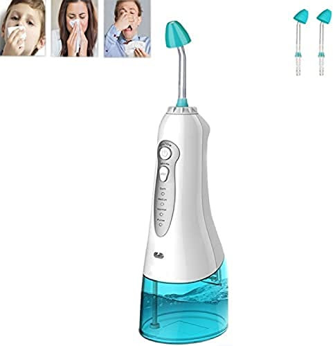 Tragbarer elektrischer Neti-Topf für die Nasenspülung, Nasenspülset, Nasenspülmaschine zur Linderung von Nasennebenhöhlen und Allergien, 300-ml-Puls-Nasen- und Nasennebenhöhlenspülsystem, Ei