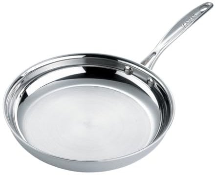 SCANPAN Fusion 5 Edelstahl-Bratpfanne Induction 28 cm | Mehrschichtaufbau | Pfanne für alle Herdarten | Bartpfanne mit bequemem Griff | Ofenfest