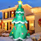 Omdekor 210 cm Aufblasbarer Weihnachtsbaum mit LED, Aufblasbare Weihnachtspuppen für Außenbereich, IP44 Wasserdicht, Geburtstagsüberraschung geeignet für Familie Freunde Urlaub Party Rasen Garten Hof