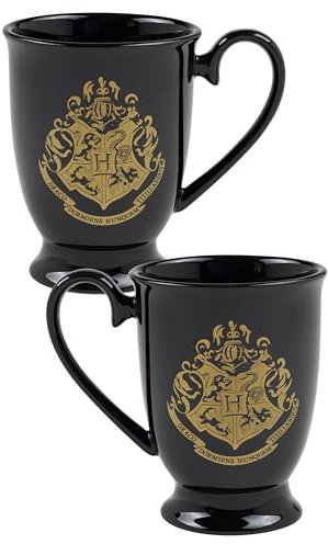 United Labels Harry Potter Mug 280ml Black Hogwarts Logo Goblet Ceramic Coffee Mug Gift Boxed