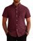J.VER Men's Short Sleeve Shirts Cotton Smart Casual Regular Fit Non Iron Shirt Wedding Office Work Button Down Oxford Dress Shirt Red M