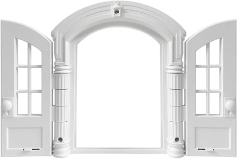 Ieron Weiße französische Katzentür Katzenklappe Innentür Katzentür Innentür Eck-Katzentür Für Außentür Für Innen Außentür Wandfenster Einfache Installation