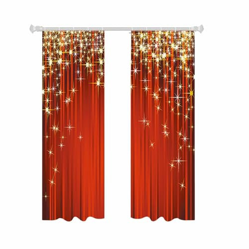 85x200cm 2er Set Weihnachten Vorhang, Weihnachten Gardinen Blickdichte Vorhänge, Waschbar Weihnachtsvorhänge Gardinen, Weihnachtsgardinen Vorhang, Semi Verdunklungsvorhänge Für Wohnzimmer Schlafzimmer