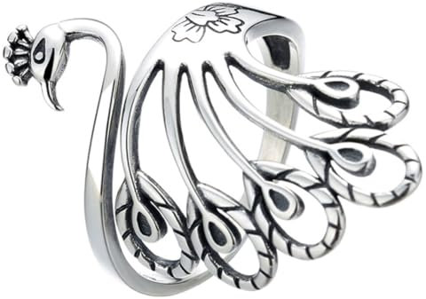 Holibanna Verstellbarer Pfau-ring Damen Vintage Offener Fingerring Ethno-schmuck Retro Charme Eleganter Schmuck Für Alltag Und Festliche Anlässe