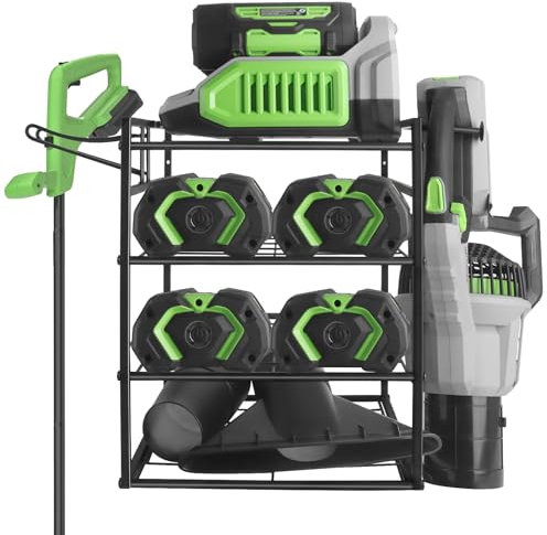 JAYOBGO Power Tool Organizer Wall Mount - Lawn Weed Eater Rack Hanger Power Tool Heavy Duty Holder for Ego Leaf Blower and Weed Eater, 2-in-1, Only Shelf