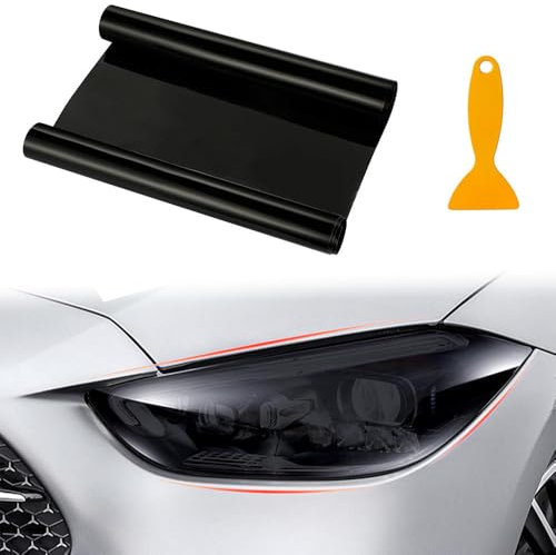 SYPPCH Auto Scheinwerfer Folie Für Smart 451 Brabus Smart 453 fortwo forfour, 200x30cm Scheinwerfer Tönungsfolie Auto Folie Rückleuchten Nebelscheinwerfer Aufkleber