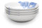 Wade WA967040BLU Blue Floral Set of 4 Cereal Bowls with Pale Blue & White Floral Pattern, Crafted from Earthenware, Made in Stoke-on-Trent, 19cm, Blue
