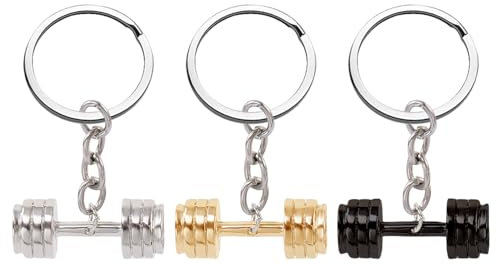 Pack De 3 Porte-Clés Haltères, Pendentif Haltère Drôle, Porte-Clés De Musculation, Porte-Clés Fitness, Porte-Clés Cadeau pour Les Amateurs De Fitness