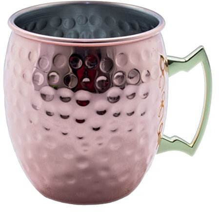 AcMax Lot de 10 tasses à cocktail Moscow Mule en cuivre martelé avec effet martelé