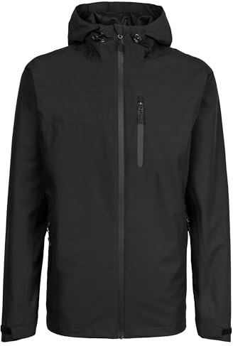 The ScotchMan XL Wasserdichte Ultraleichte Outdoor Regenjacke Windbreaker Übergangsjacke Damen Herren verschweißte Nähte an den Reißverschlüssen Packbar Schwarz