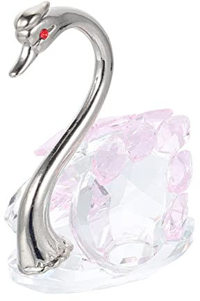 BESPORTBLE Kristall Schwan Figur Deko – Mundgeblasene Glasfigur Als Tischdeko - Elegante Skulptur Für Wohnzimmer - Büro Oder Als Sammlerstück 12 cm Hoch Glänzende Ausführung