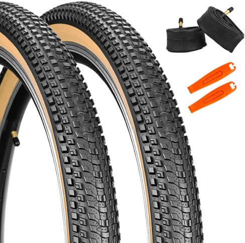 ZUKKA 2er Set Fahrradreifen Faltbarer 24 Zoll Reifen 24x 2.125 Mountainbike-Reifen Mantel 57-507 und 2Pcs 24 Schlauch für Mountainbike, Crusier Bike, Commuter Bike