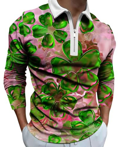 Chemise à manches longues pour homme St. Day Shirt 5XL T-shirts pour hommes UK, rose, M