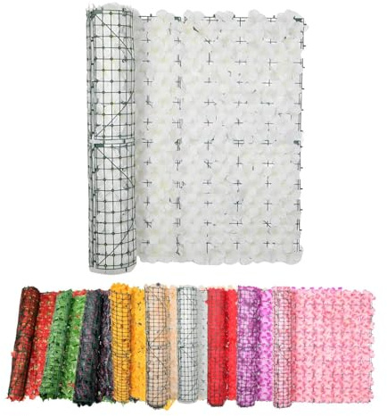 Générique Haie Artificielle Mur Vegetal Artificiel Exterieur 50cm 100cm 200cm 300cm Brise-Vue pour Balcon Et Clôture Extérieure 100 Pcs Serre Cable Plastique(Blanc,100x200cm/3.3x6.6ft)