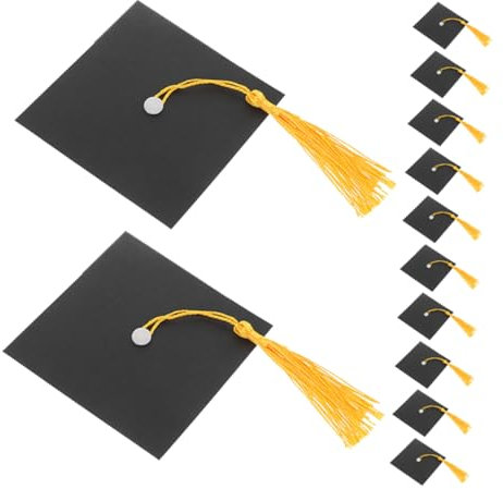 50 Set Chocolate Graduation Cap Toppers for Party Decorations Mini Cap Cake Inserts for Graduation Celebrations Fun Bottle Decor and Sweet Treats for Event Supplies