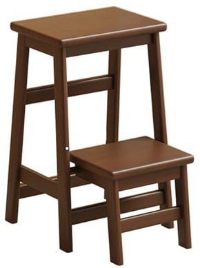 Klappbarer Tritthocker Aus Holz, Tritthocker for Den Haushalt, Tragbarer Zweistufiger Hocker for Schlafzimmer, Wohnzimmer, Garten Und Andere Orte(Color 1)