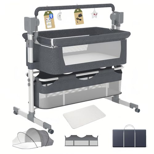 Dziranam Next To Me Cot Bedside Co-Sleeper,Grey