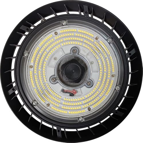 Berger & Schröter | LED Strahler UFO High Bay Light Hallenstrahler 150 W, Energieeffizienzklasse D, 18000 Lumen, 6000 K Weißlicht, IP66, mit Bewegungssensor