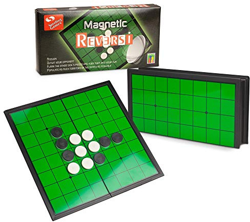 Sterling Games Othello Reversi Strategy Board Game 9.75 Inch Board with Folding Magnetic Board and Pieces for Home and Travel