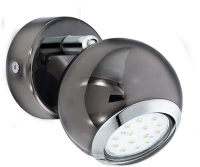 EGLO LED Wandlampe Bimeda, Wandleuchte, Wandstrahler aus Metall in Nickel-Nero und Chrom, Wohnzimmerlampe, Spot inkl. GU10 Leuchtmittel, warmweiß
