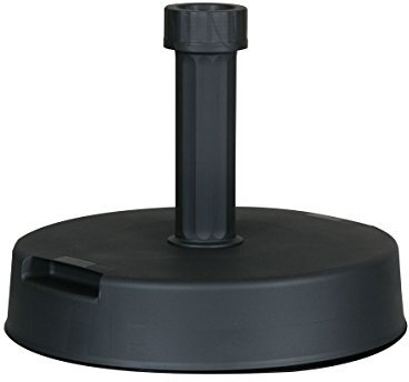 greemotion Pied de parasol rond – Pied de parasol en béton - Pied de parasol noir de forme ronde et diamètre 40 cm – pied de parasol design et robuste avec fixation réglable Ø 21 - 54 mm