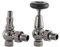 UK-20 BN Arroll traditional manual Radiator valve in black nickel with FSC certified black wooden wheel head & lockshield